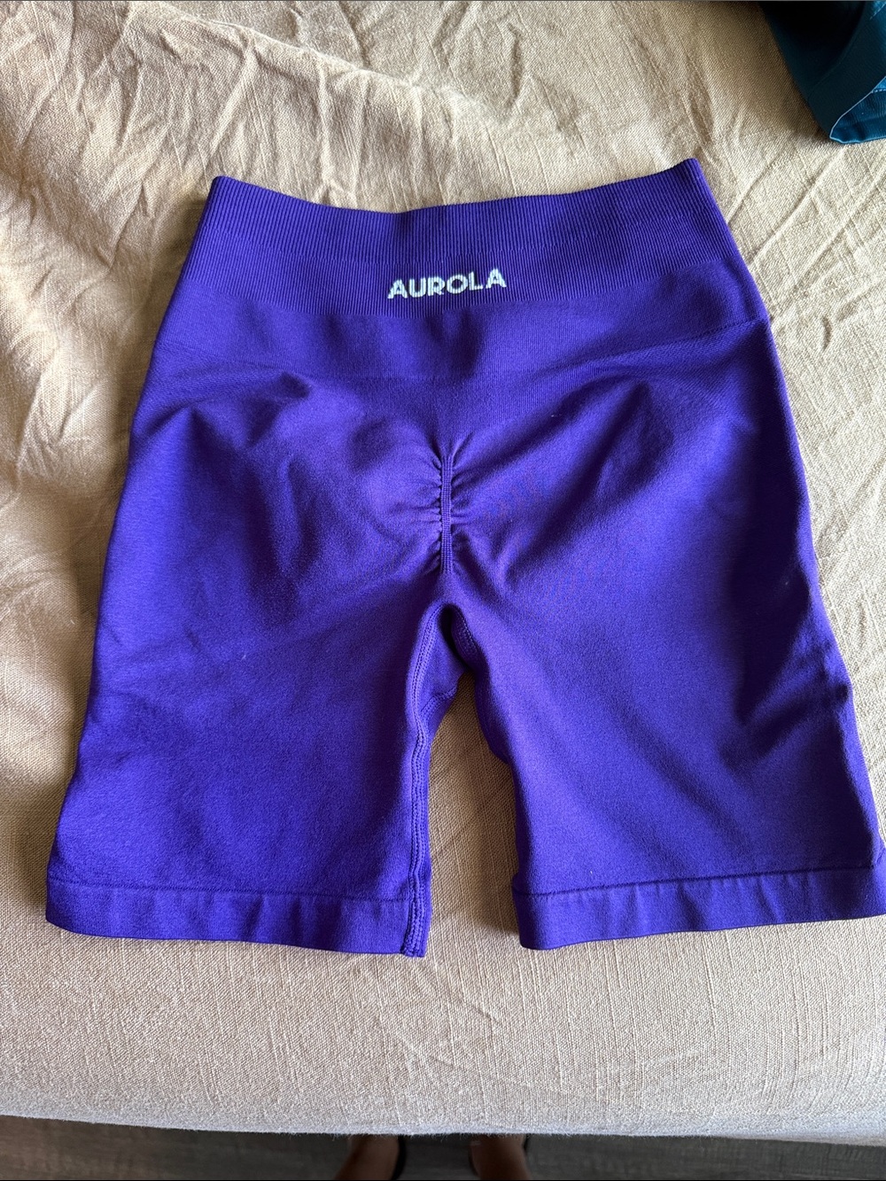 Aurola Purple High-Waist Bike Shorts